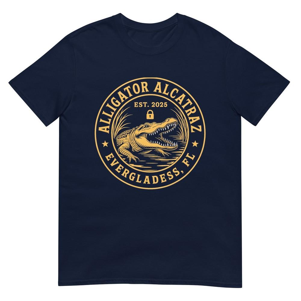 Alligator Alcatraz Florida Everglades Parody Design Tshirt S