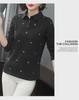 Women's Long Sleeve Polo Shirt, Loose Fit, Plus Size, Spring, Slimming Base Layer