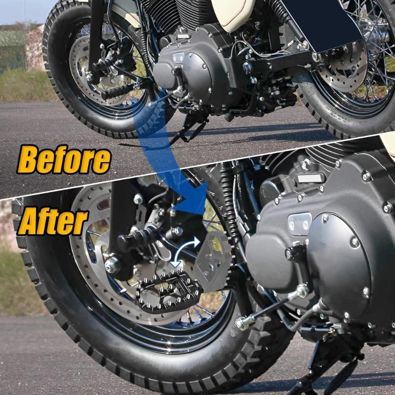 Aluminum Rubber Motorcycle Foot Pegs for XR250 Adjustable Angle Antislip Design Foot Rest Pedal Modification