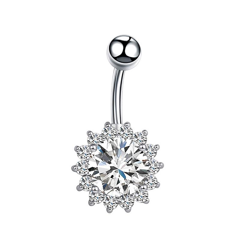 Sexy Heart Butterfly Belly Ring, Crystal Zircon Navel Piercing Jewelry for Women Girls, Trendy Body Jewelry Gift