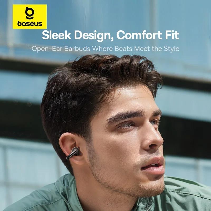 Baseus Bowie MC1 Earphones TWS Wireless Bluetooth 5.4 Open-Ear Clip Headphones Call Noise Reduction Earbuds HiFi Sports Headset
