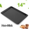 Rectangular Carbon Steel Non-stick Bread Cake Baking Tray Baking Tray Oven Black Baking Tray Diy Baking Pans for Kitchen 14 Inch