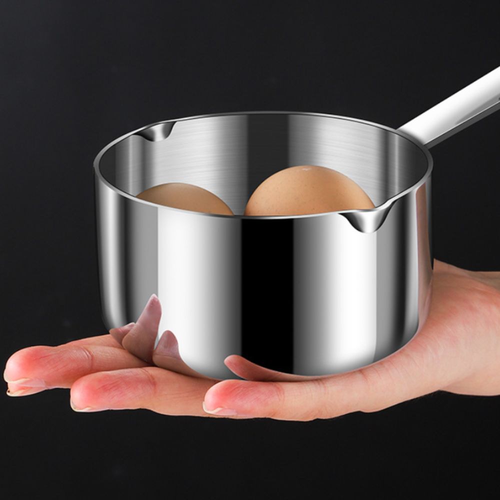 Stainless Steel Oil Pouring Pot Rust-proof Butter Melt Pot Scaled Milk Pot Supplementary Food