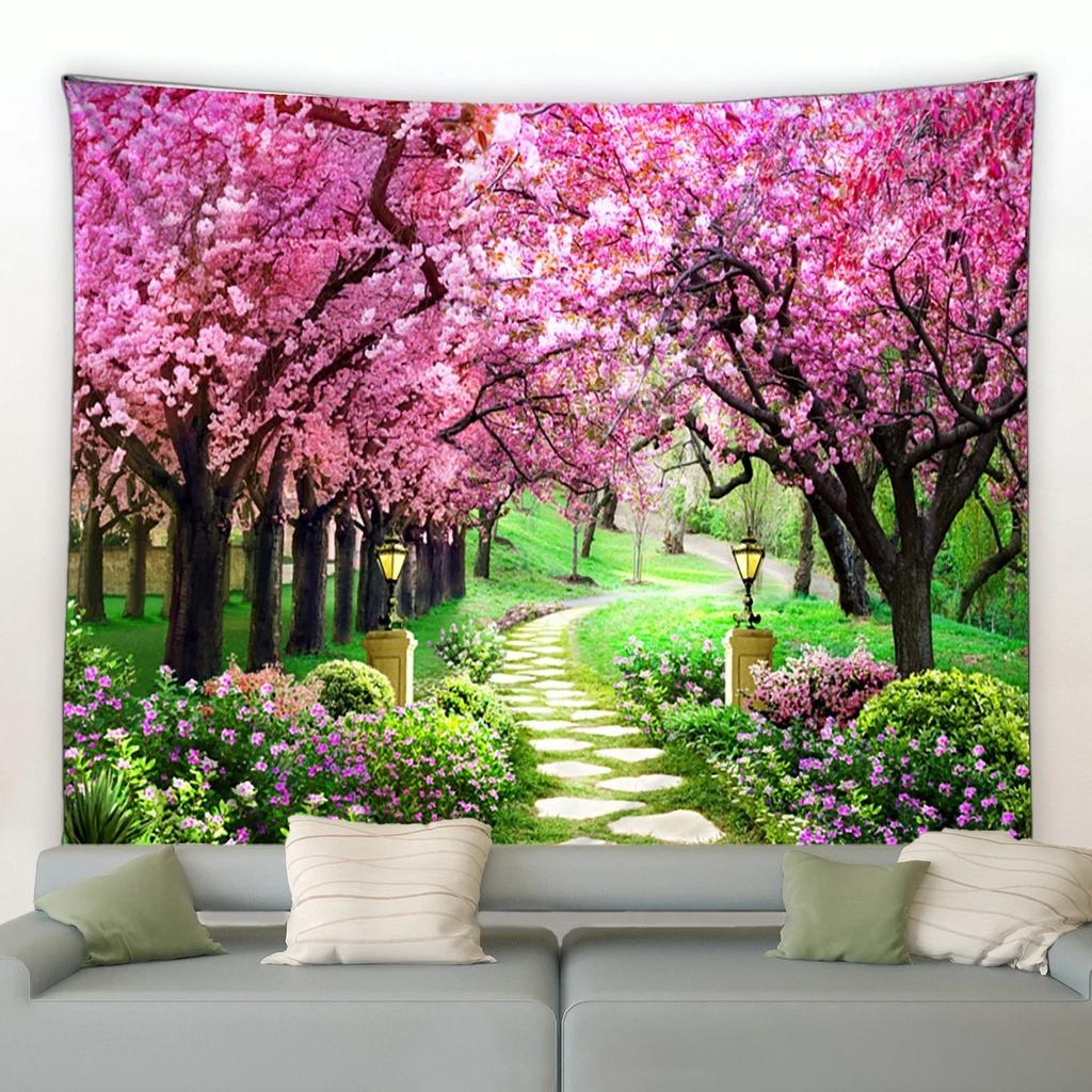 Spring Garden Flowers Wall Decor Tapestry Home Living Room Tapestry