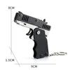 Metal Toy Gun Mini Burst Folding Rubber Band Gun Alloy Model Gun Pendant Outdoor Sports Toy Pistol Keychain for Boys Kids