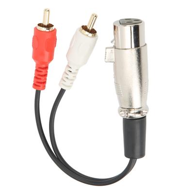 XLR Female To 2RCA Cable Left and Right Sound Lotus Head Sound Cable Converter for Speaker