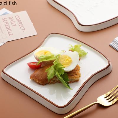 Keramik Speiseteller Haushalt Kreativ Brotteller Toastteller Dessertteller Kuchenteller Frühstücksteller Keramik Geschirr