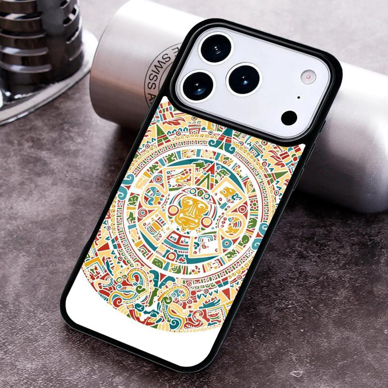 Mayan Calendar Wood Pattern pattern Phone Case for iPhone 17 16 15 Pro Max Air 14 13 12 11 Plus Shockproof Capa Cover