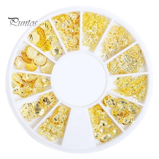 1 Box Nail Art Accessories 3D Metal Rivets Moon Star Shape DIY Manicure Reusable Nail Charm Jewelry Nail Art Manicure Accessories