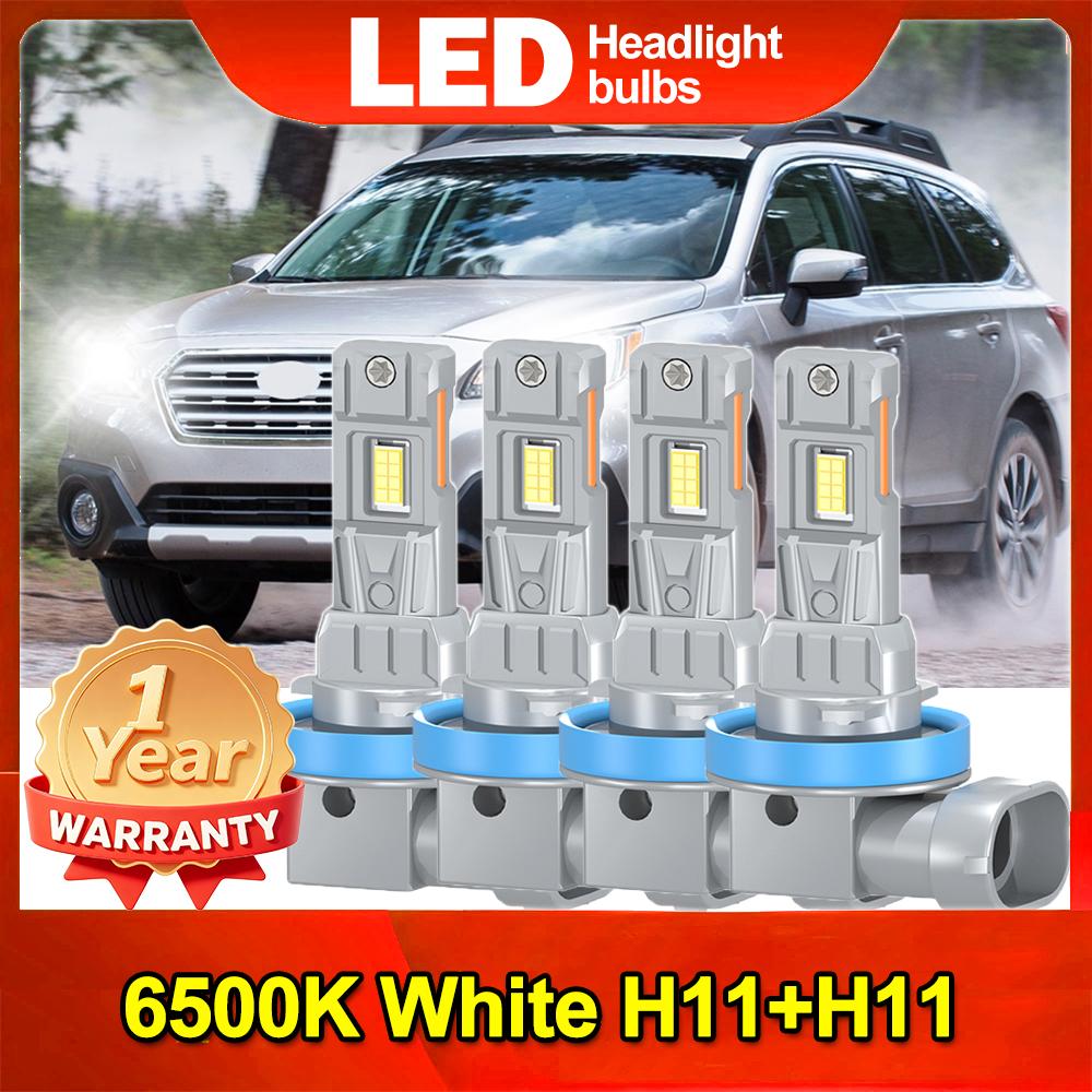 4x H11+H11 LED Headlight Combo High Low Beam Bulbs Kit Super White 6500k Bright Auto LED Lamps H11