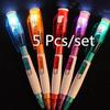 5pcs/lot Cute Novelty Ballpoint Pen Stationery LED Light Ballpoint Pen School Supplies Random Colors