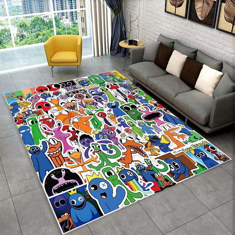 

3D R-Rainbows Friends Cartoon Game Carpet Rug for Bedroom Living Room Sofa Playroom Doormat Home Decor,Kid Area Rug Non-slip 40x60cm
