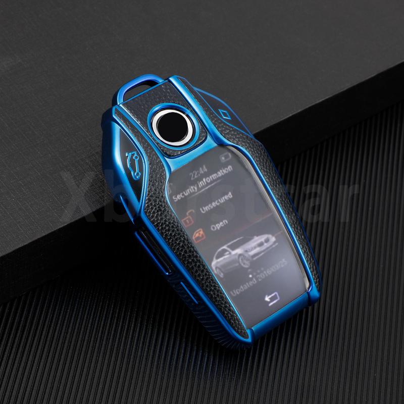 Car LED Display Key Cover Case Leather TPU for BMW G01 X3 X4 G02 G05 X5 G07 X7 G30 G12 G11 G32 G31 5 7 Series I8 I12 I15