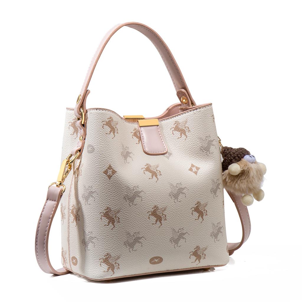 Bucket Bag Pegasus Pink, Girlfriend Bag, Gift Bag, Women'S Bag, Handbag, Daily Commute