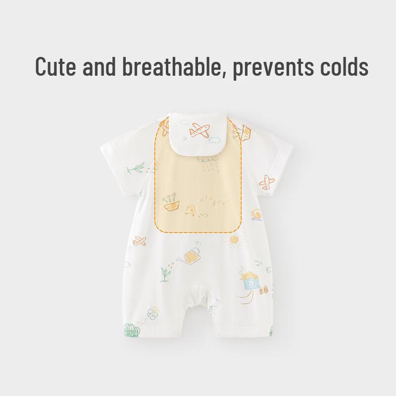 Baby Unisex Baumwoll-Strampler mit kurzen Ärmeln