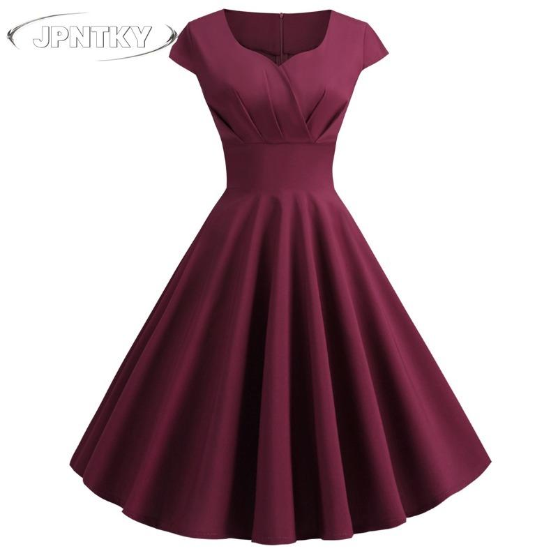 JPNTKY Fashion Summer Spring Solid Color Print Casual Dresses