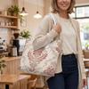 Elegant Damask Pattern Tote Bag Fashion Large Capacity Daily Use Shoulder Bag for Women