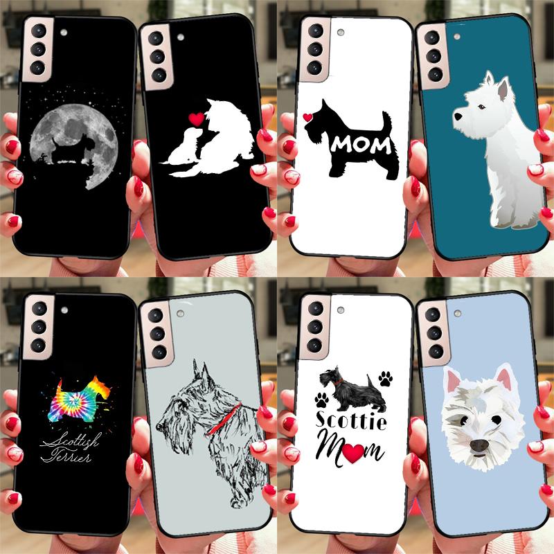 Westie Scottie Scottish Terrier Phone Case For Samsung Galaxy S23 S20 FE S21 Ultra Note 10 S9 S10 Plus Note 20 S22 Ultra Cover