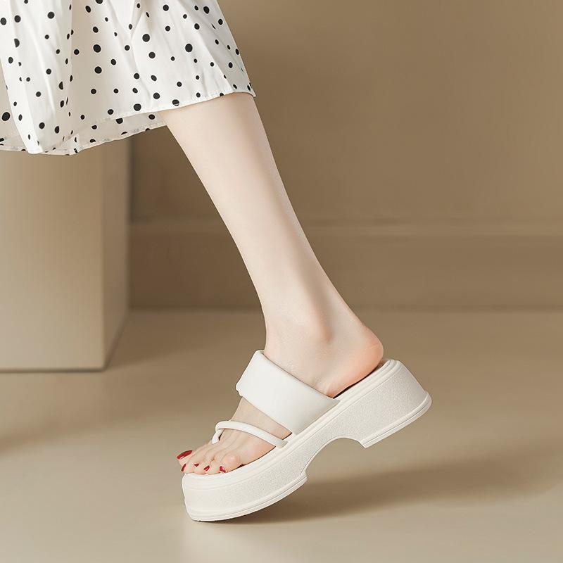 Platform Sandals Women's Summer New Cross-strapped Toe Slippers Outdoor Versatile Soft Cotton Not Tired Foot Flip-flops Women