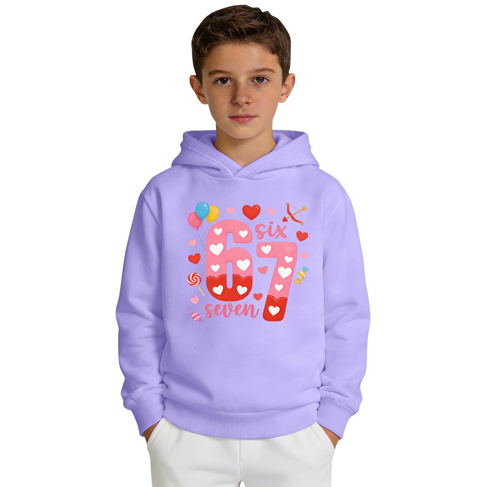 

Boys Printed Hooded Long,Sleeve Sweatshirt Casual Sports Comfort Sweatshirt 140