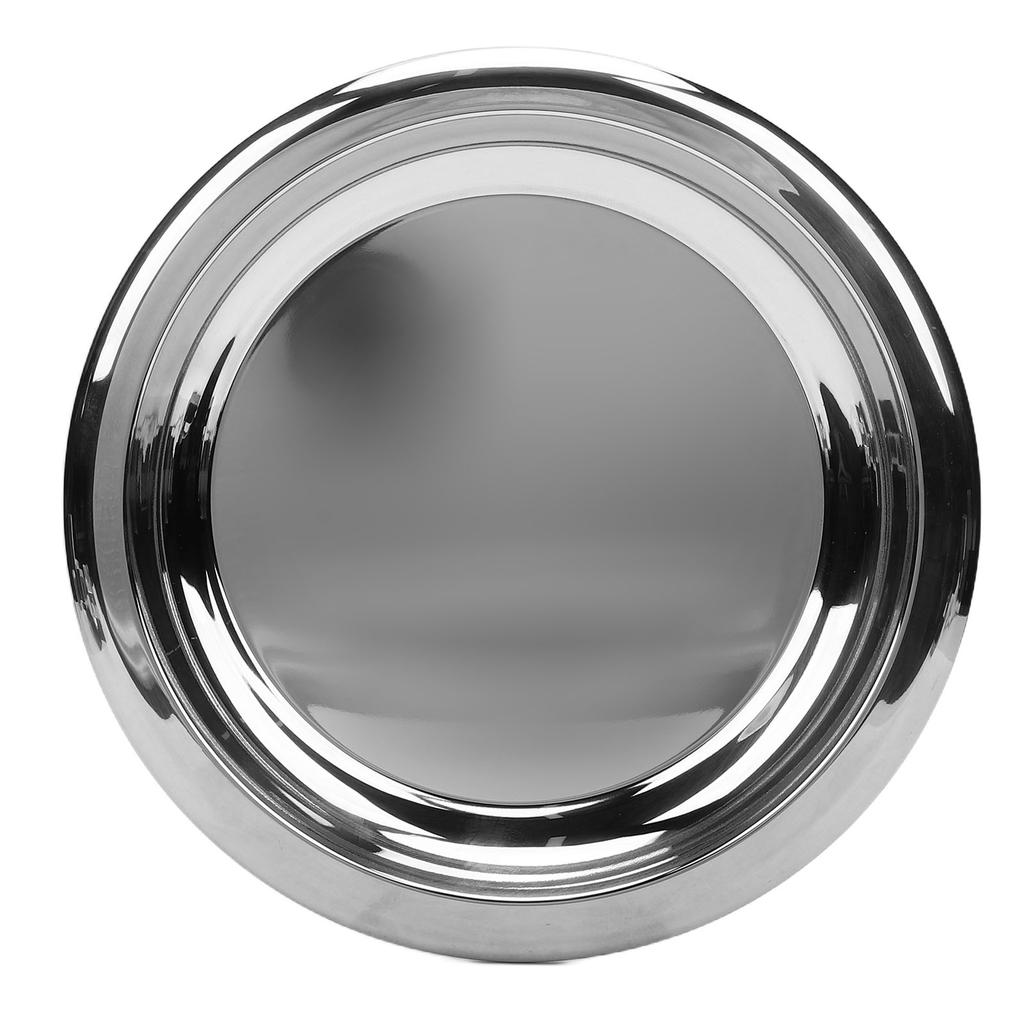 Round Serving Tray Stainless Steel Serving Platter European Round Decorative Tray for Coffee Table Bar Party