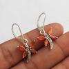 Carnelian Butterfly Earring 925 Sterling Silver Charm Jewelry Handmade Dangle Earring