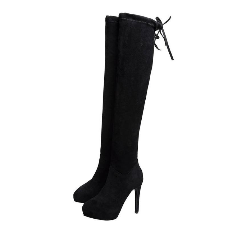 Fashion 2025 New Fashion Pointed Toe Over-The-Knee Boots Women Red Zipper High Heels Shoes Winter Striptease Motorcycle Long Botas