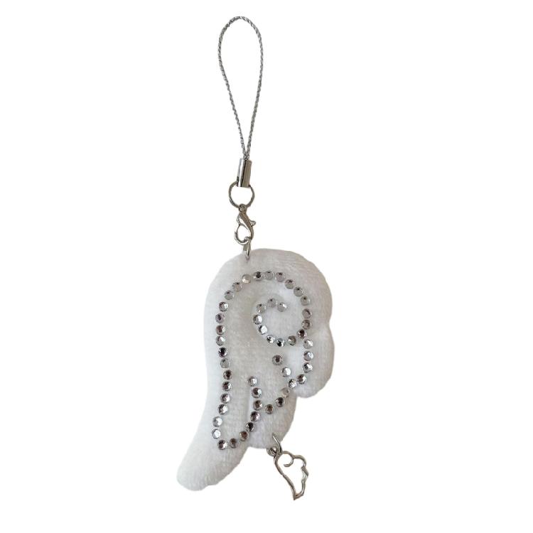 

Unique Wing Design Fabric Keychain Crystal Decorated Accessory For Personalized Style And Thoughtful Gifts