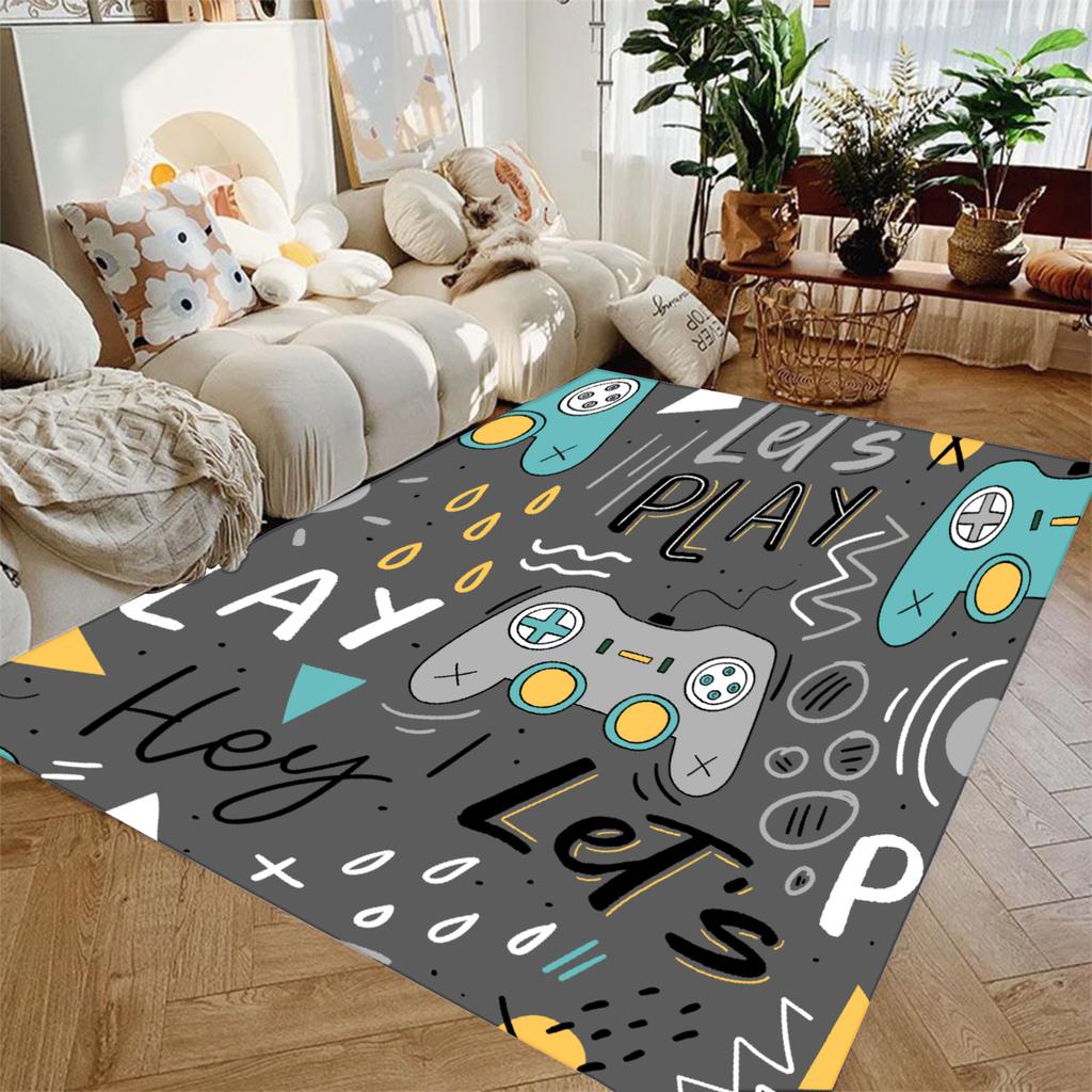 Blue Green Carpet GamePad 3D Printed Living Room Bedroom Decor Kid Non-slip Parlor Floor Mat Surface Smooth Carpet Birthday Gift