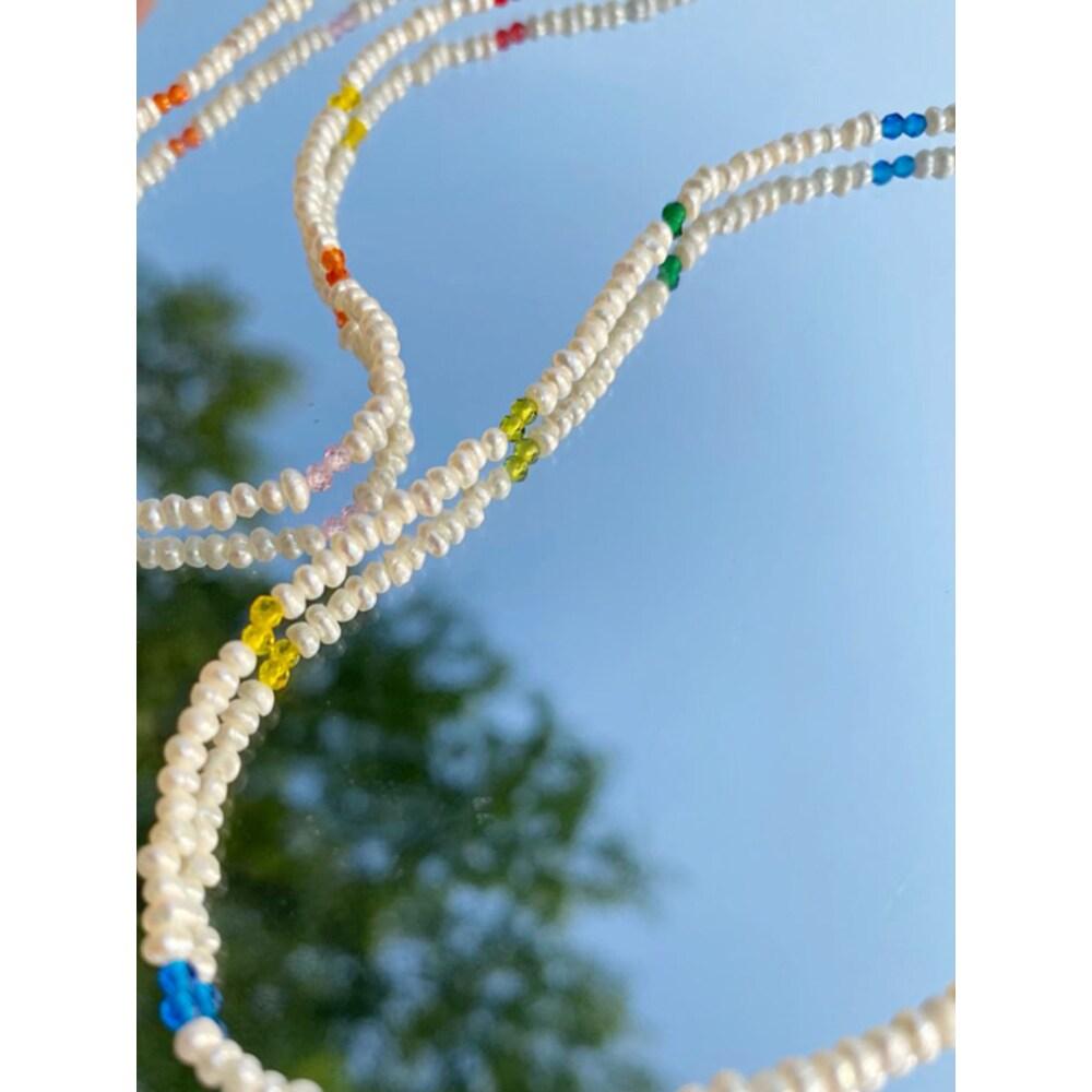 Color Mix Beads Necklace Nz1037