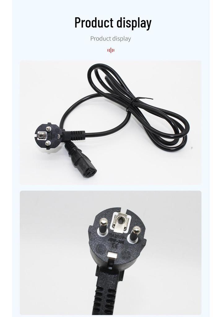 CE Certified Plug Cord: 3-Core 0.75/1.5 Sq Pin IEC C13 Connector, European Standard