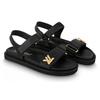 Louis Vuitton Sunset Leather Beach Sandals Women's Black 1ABW6U