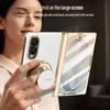 Suport Metalic Magnetic cu Curea de Încheietură Carcasă Telefon 2-în-1 pentru Samsung Galaxy Z Fold 8 Fold8 Ultra Husa Frontală din Piele Ecran de Sticlă