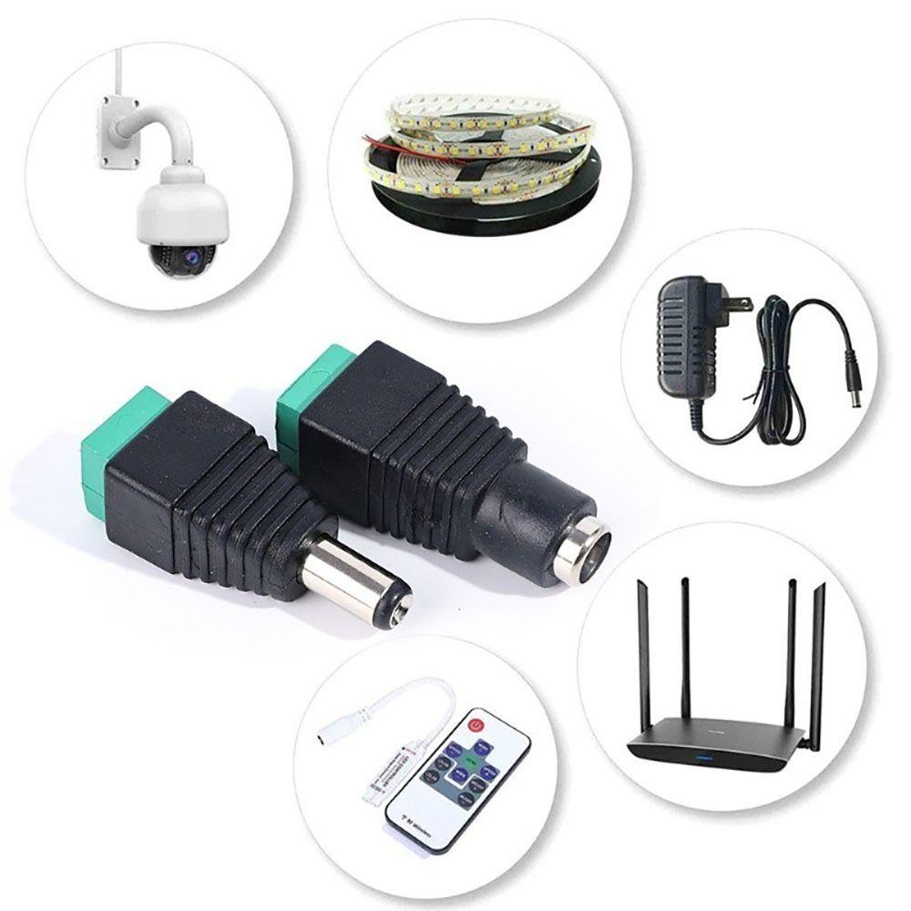 10Pcs 12V DC Power Plug Adapter Barrel Male Female Socket New Plug Jack Connector