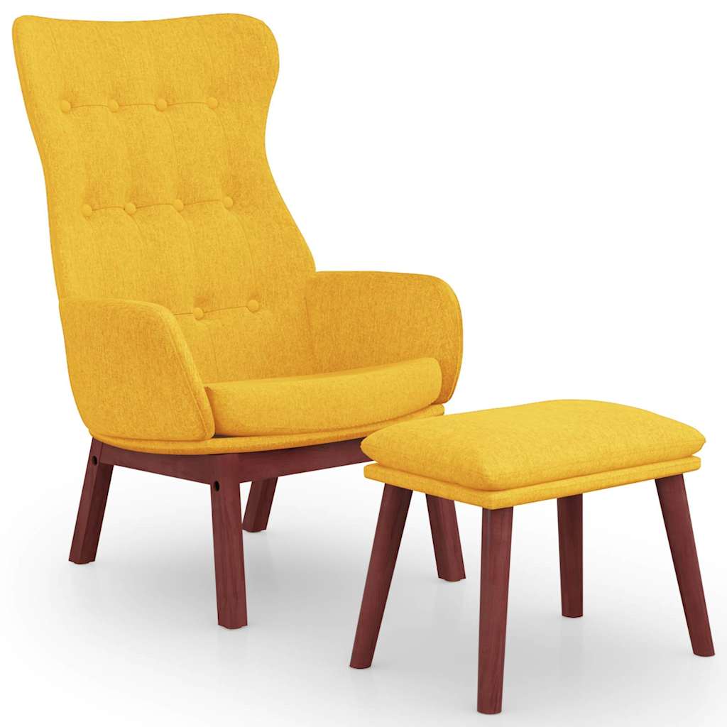 Recliner Chair with Ottoman Mustard Yellow Fabric