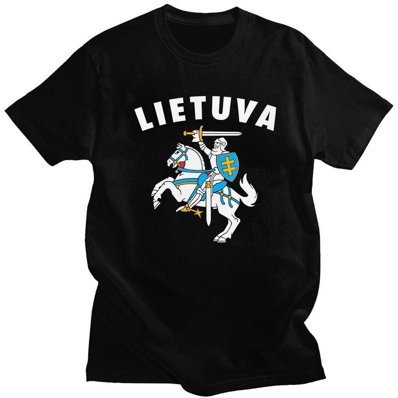 

Мужская футболка на заказ с гербом Литвы Lietuva, с коротким рукавом, хлопковая, классическая, для отдыха, свободного кроя... S разноцветный