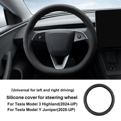 For Tesla Model 3 Highland 2024 Model Y 2025 Juniper Silicone Car Steering Wheel Cover Elastic Cover Auto Interior Silica Covers