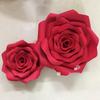 3D Tissue Paper Rose Backdrop - Bright Red Wedding Decoration for Bridal Shop Windows