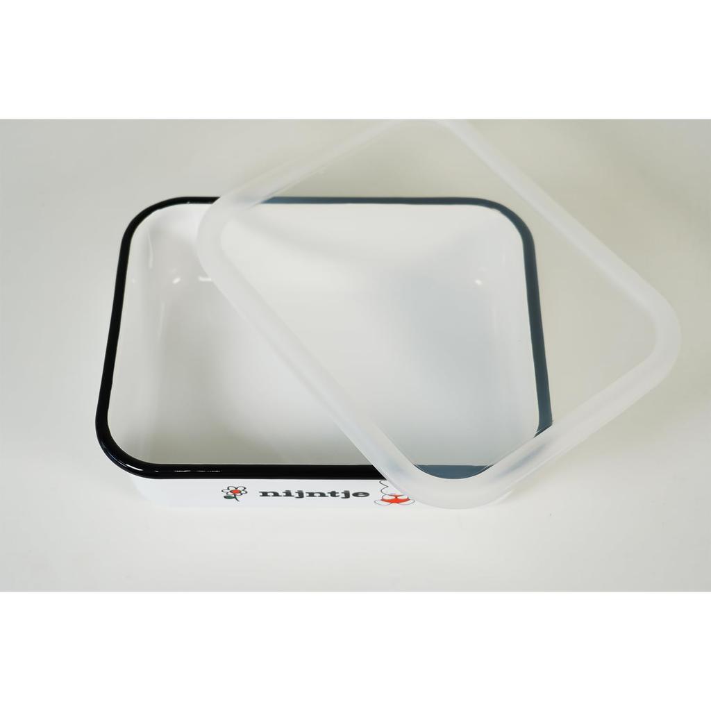 Fuji Enamel Limited Edition Miffy Nine Chest Shallow Container L, White, Enamel Storage Container with Lid