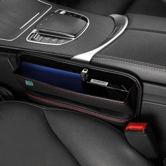 Universal Leather Car Seat Gap Organizer Storage Bag Seat Box Holder Accessories