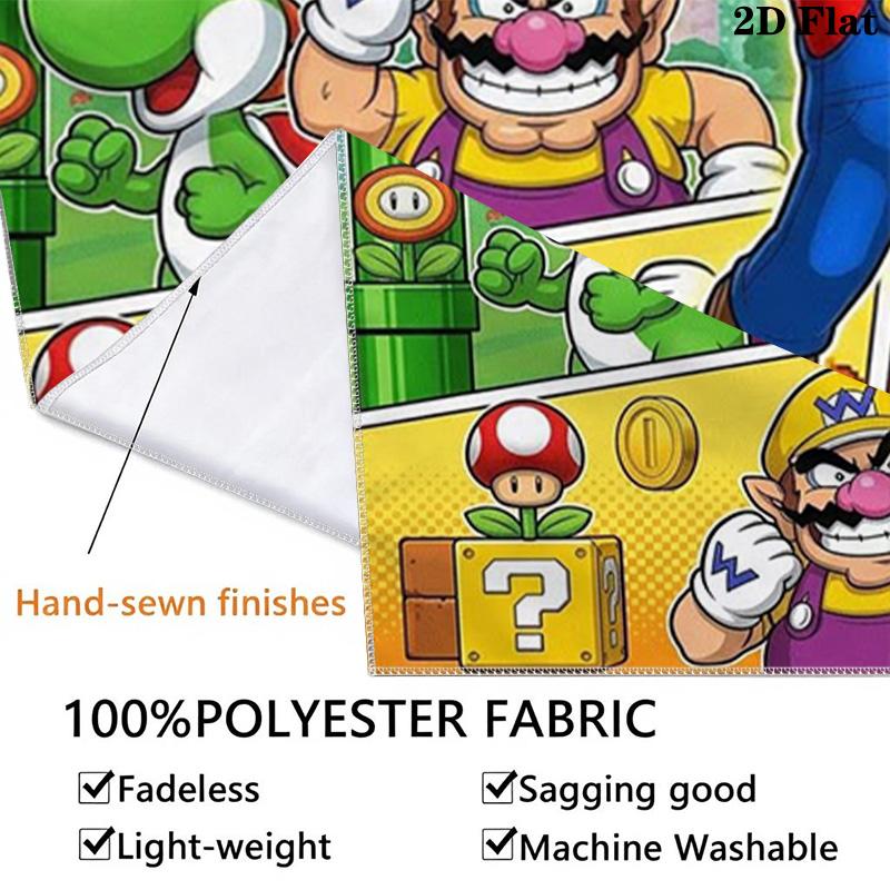 Super Bros Wall Tapestry Aesthetic Wall Hanging Printed Fabric Blanket Decorative Tapestries for Bedroom Living Room Home Decor