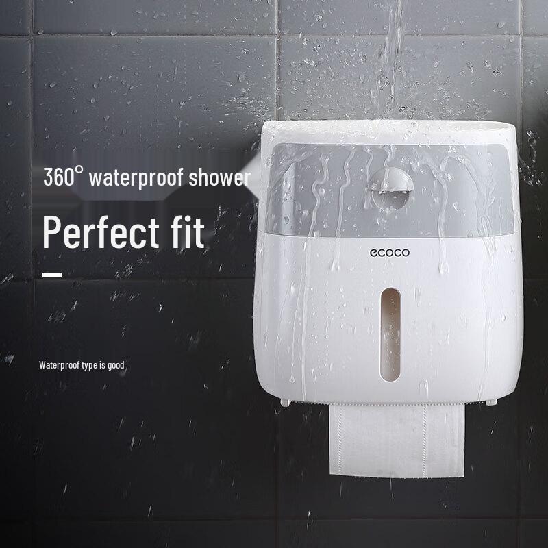 ecoco Double-Layer Waterproof Bathroom Tissue Box with Shelf