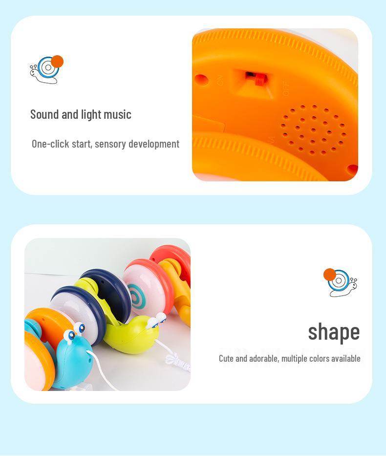**Free Shipping: Popular Musical Snail Baby Walker & Crawler Toy with Pull Leash**