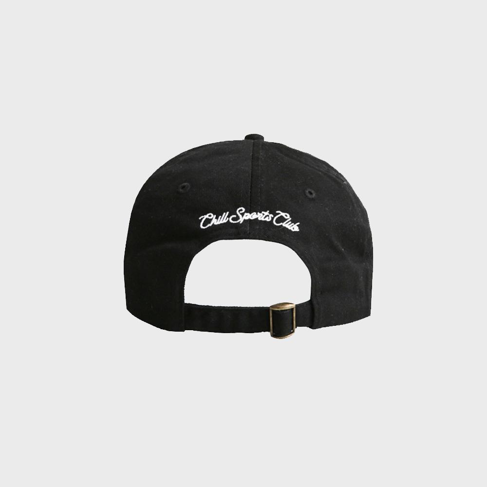 CHILL SPORTS CLUB Dolphin Club 6-Panel Ball Cap Top Ball Marker Black