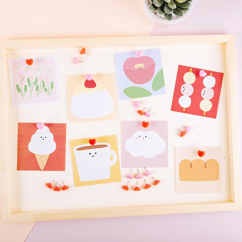 Ins Love Heart Shape Push Pins Safety Colored Push Pin Cork Board Thumb Tack Wall Pins School Stationery Office Binding Supplies