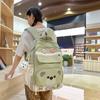 New High-value Harajuku Fresh and Sweet Candy-colored Bear Backpack, Lightweight and Large-capacity Backpack for Junior High School Students