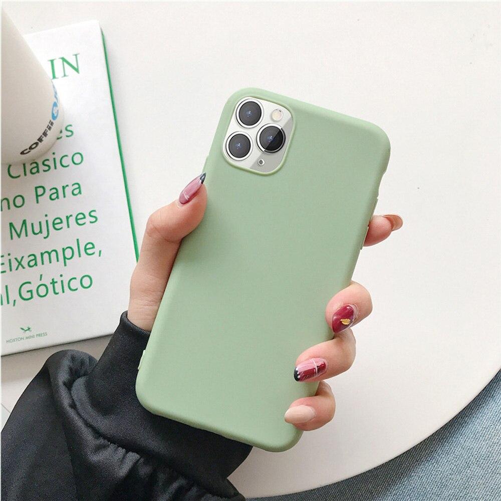 Soft Silicon Phone Case For iPhone 13 12 11 Pro Max SE 2020 X XR XS 6 6s 7 8 Plus 11 Candy Color Back Protector Cover Case