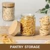 4pack Glass jars with Airtight Lid 16oz Over Night Oats Container with Bamboo Lids Glass Snack Storage Salad Jars Yogurt Sugar