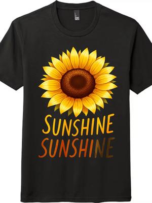 Unisex edgy Sonnenschein Sonnenblumen Grafik-T-Shirt|Tägliche Besorgungen & Sommerbekleidung T-Shirt