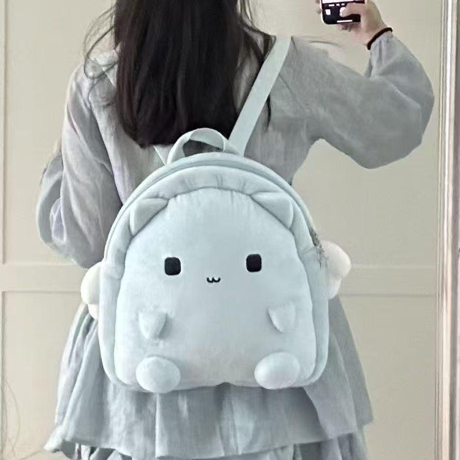 Schoolbag Cartoon Campus Two-color Wings Kitten Cute Plush Backpack Small Capacity Travel Small Backpack